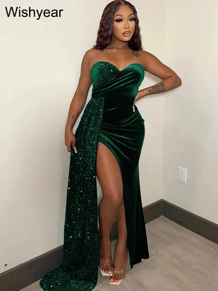 sparkly bodycon long dress